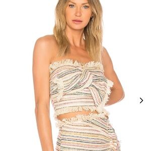 REVOLVE Multicolor Fringe Strapless Top